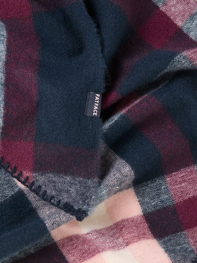 fat face Navy Check Scarf