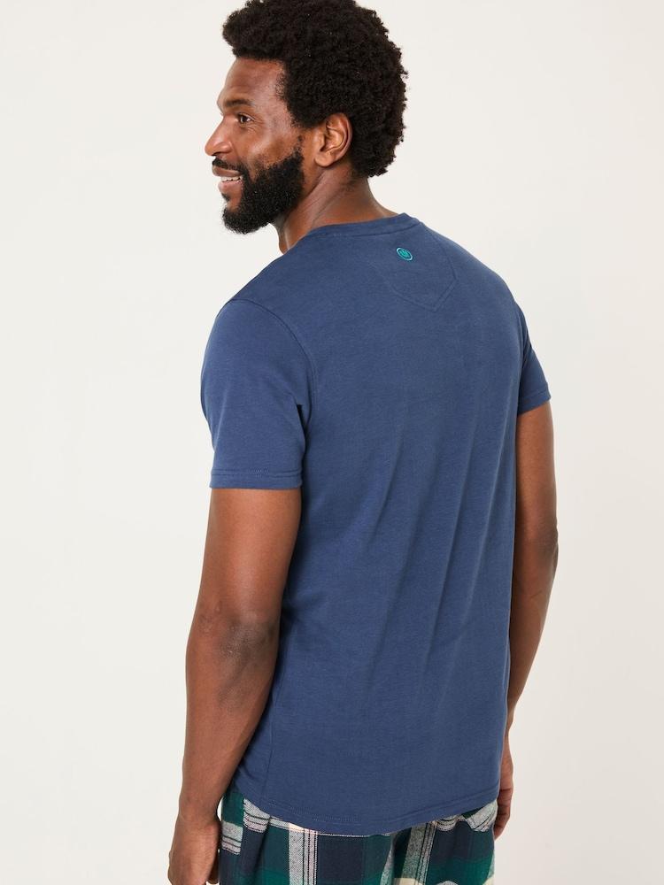 Fat Face Navy Christmas Tree Stack T-Shirt