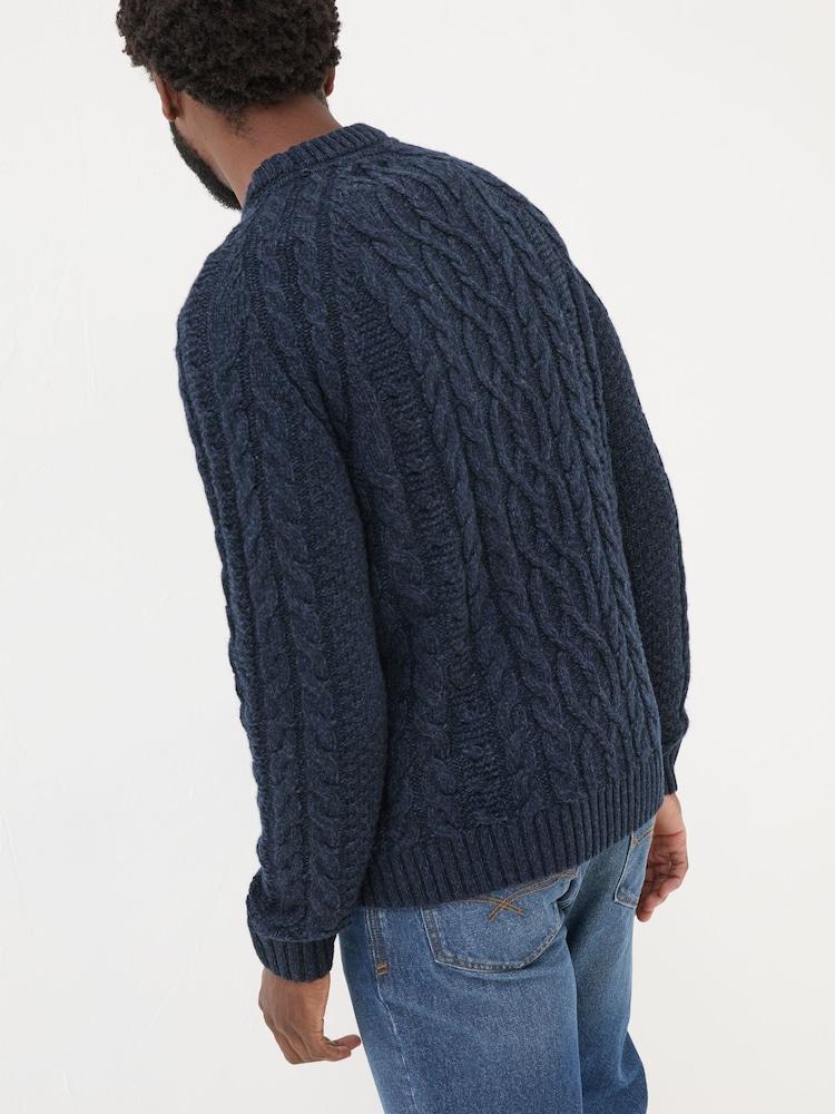Fat Face Navy Crew Neck Jumper