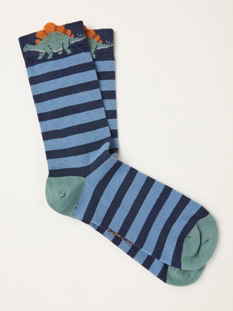Fat Face Navy Dinosaur Socks