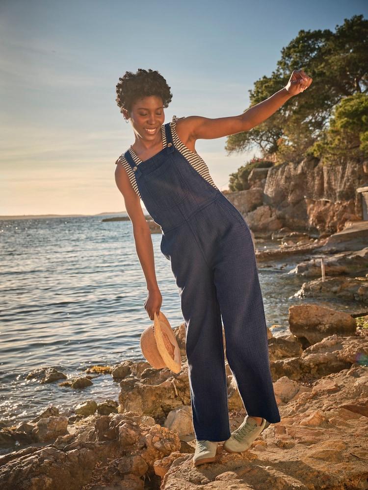 Fat Face Navy Doubles Jumpsuit