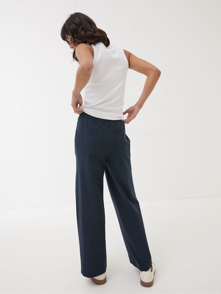 Fat Face Navy Ely Wide Leg Trousers