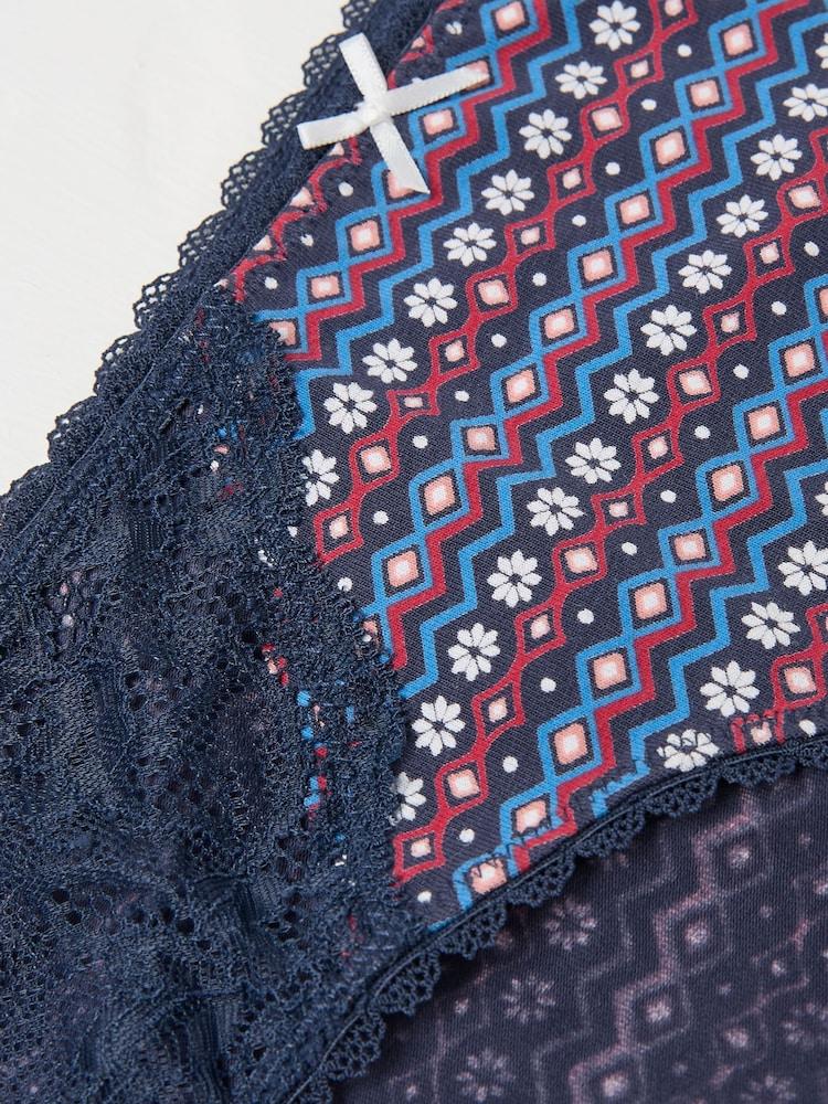 fat face Navy Fair Isle Mini Knickers
