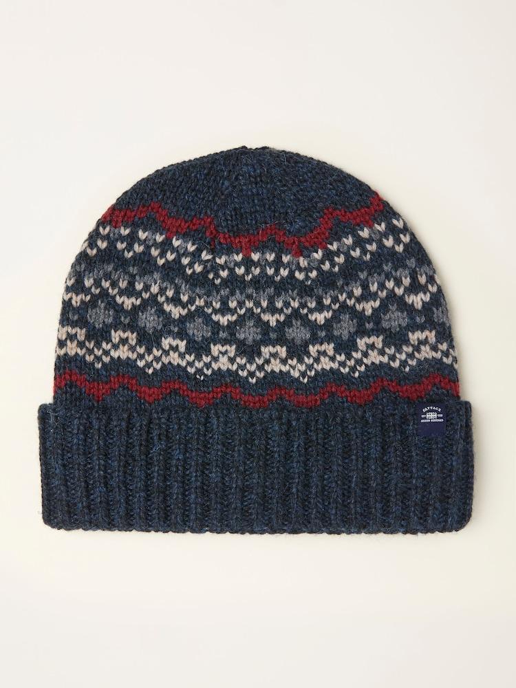 Fat Face Navy Fairisle Beanie