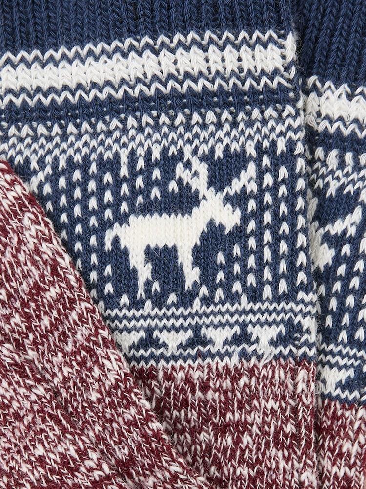 fat face Navy Fairisle Socks