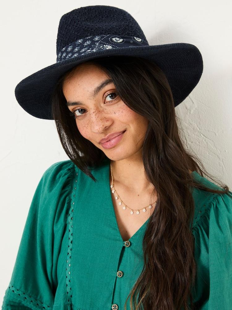 Fat Face Navy Fedora Hat