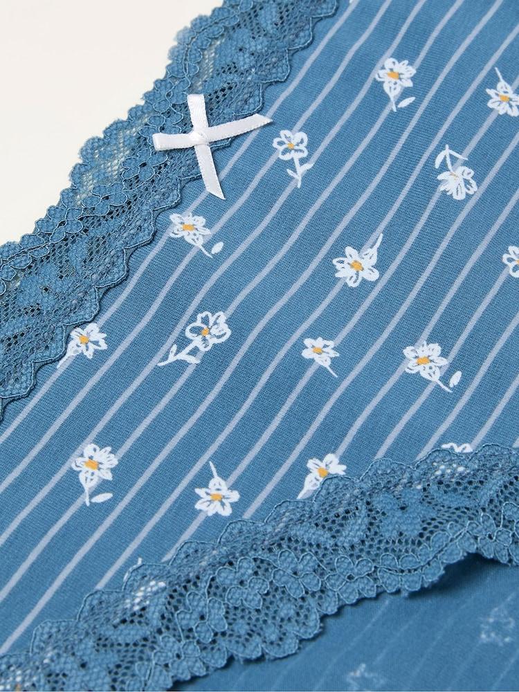 fat face Navy Floral Stripe Classic Knickers