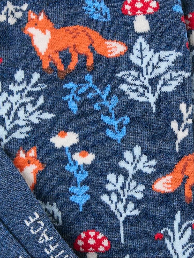 Fat Face Navy Fox Floral Socks