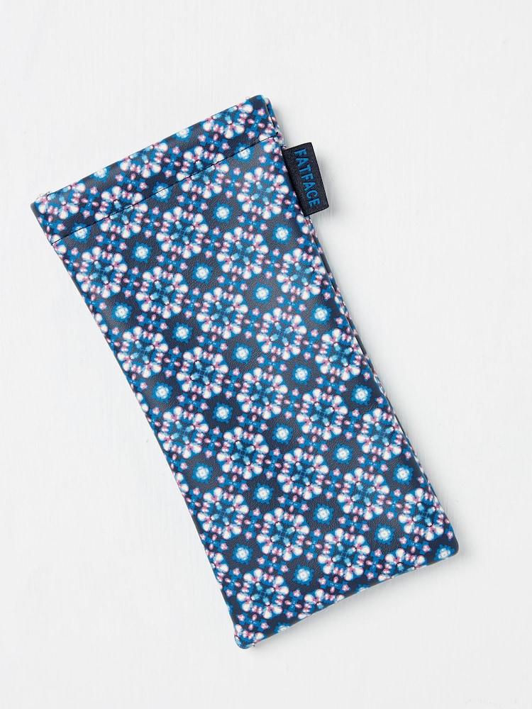 Fat Face Navy Geometric Print Sunglasses Case