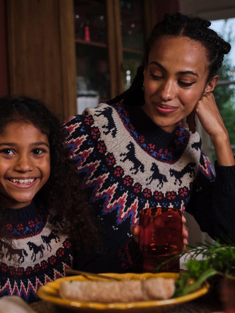 Fat Face Navy Horse Fairisle Pattern Tunic