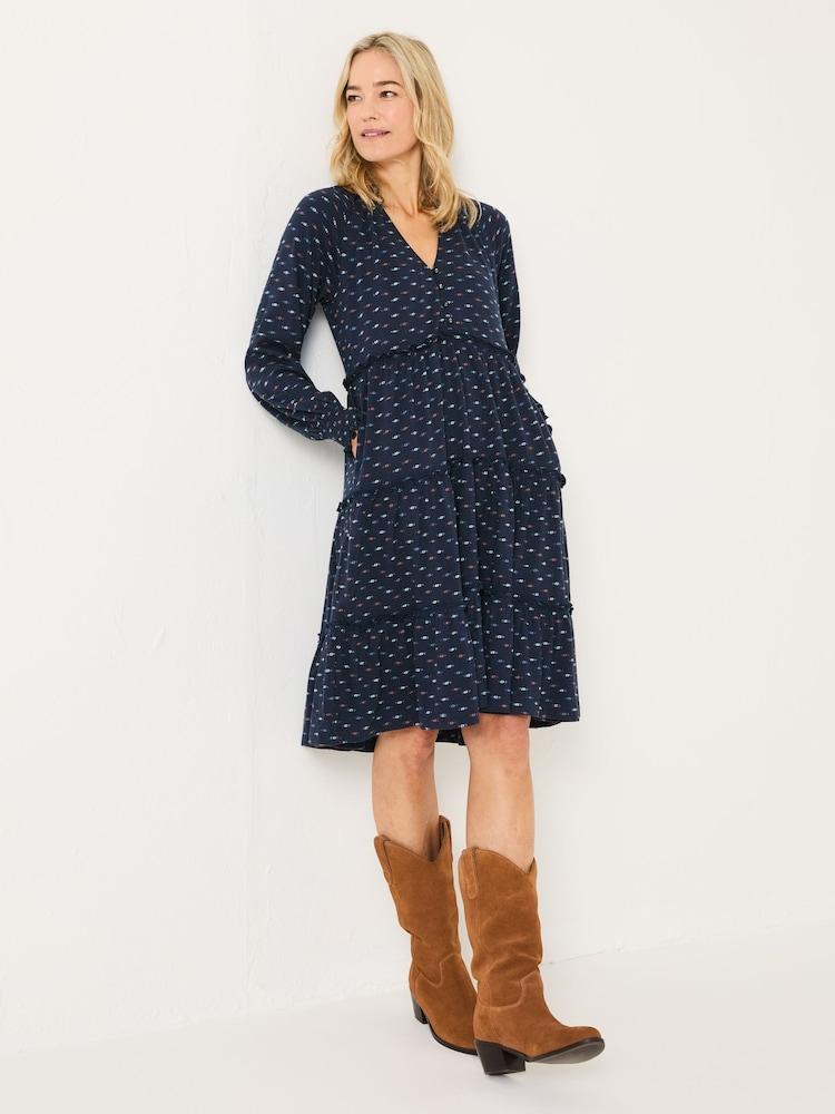 Fat Face Navy Ivana Jersey 100% Cotton Dress