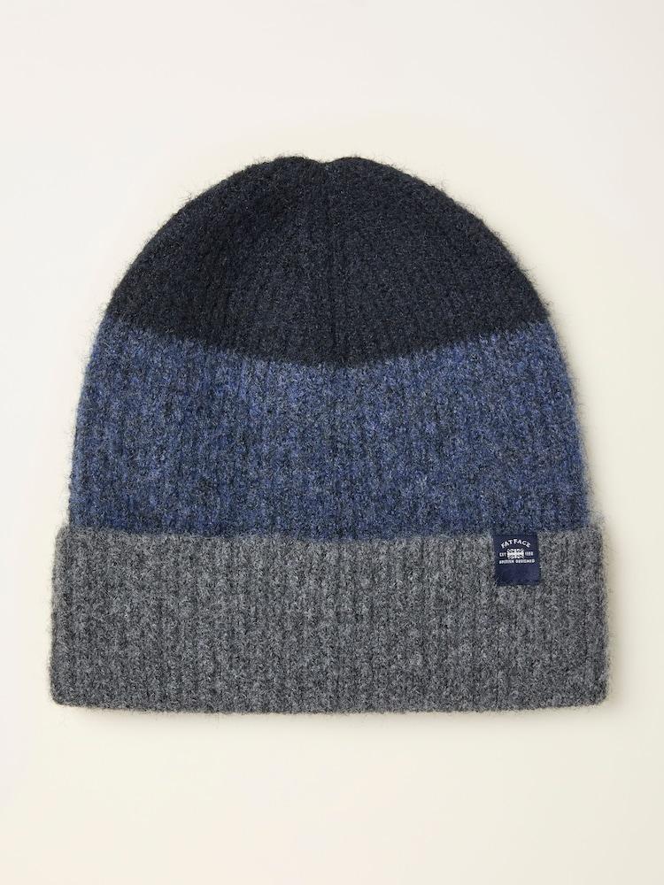 Fat Face Navy Leo Colourblock Beanie