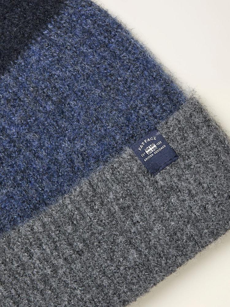 fat face Navy Leo Colourblock Beanie