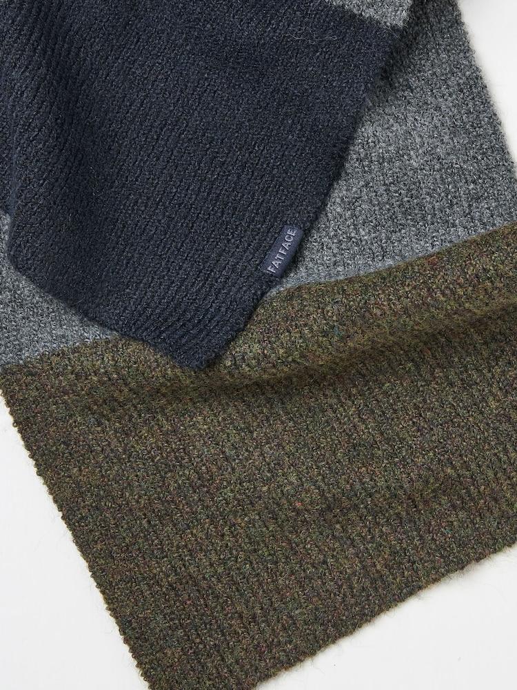 Fat Face Navy Leo Colourblock Scarf