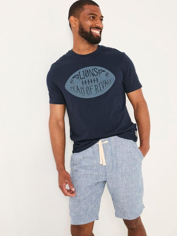 Fat Face Navy Lions Tour Graphic Tshirt