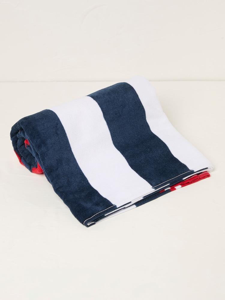 fat face Navy Lobster Printed Beach Towel