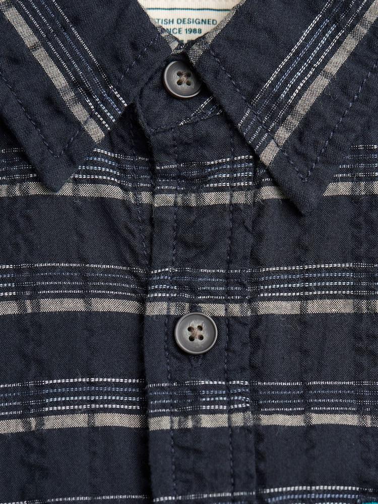 fat face Navy Long Sleeve Reiff 100% Cotton Shirt