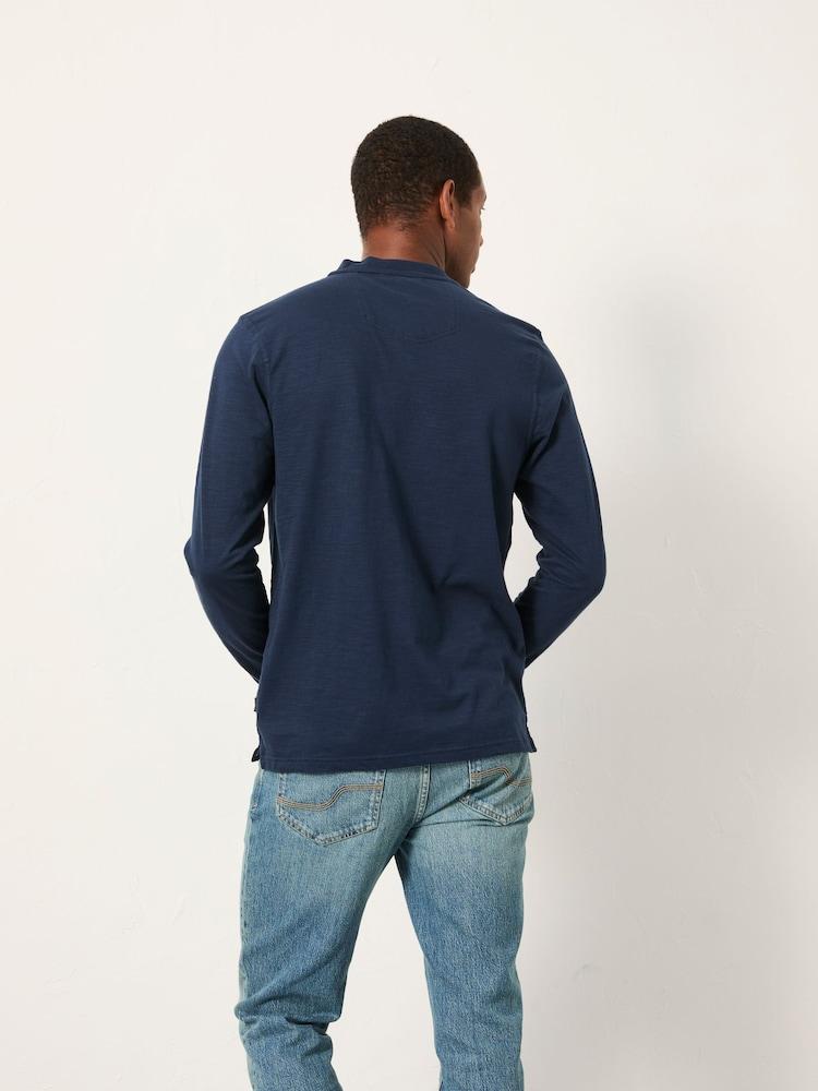 Fat Face Navy Long Sleeve Woodside Slub Henley