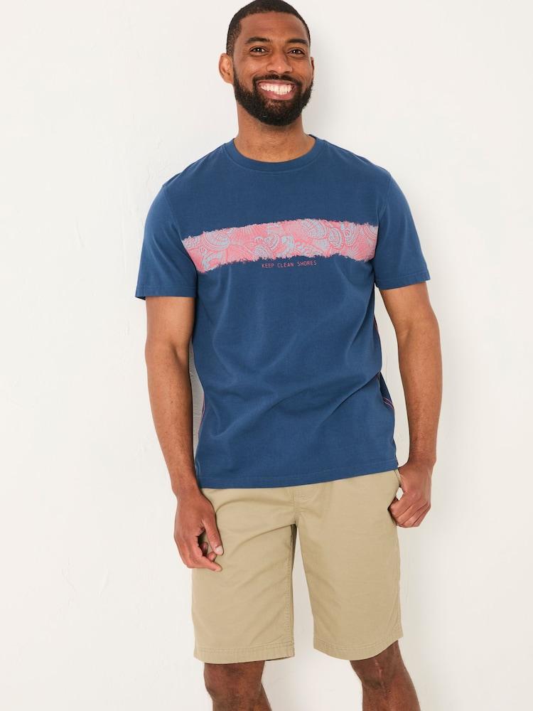 Fat Face Navy MCS Chest Stripe Tshirt