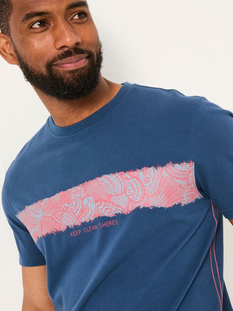 fat face Navy MCS Chest Stripe Tshirt