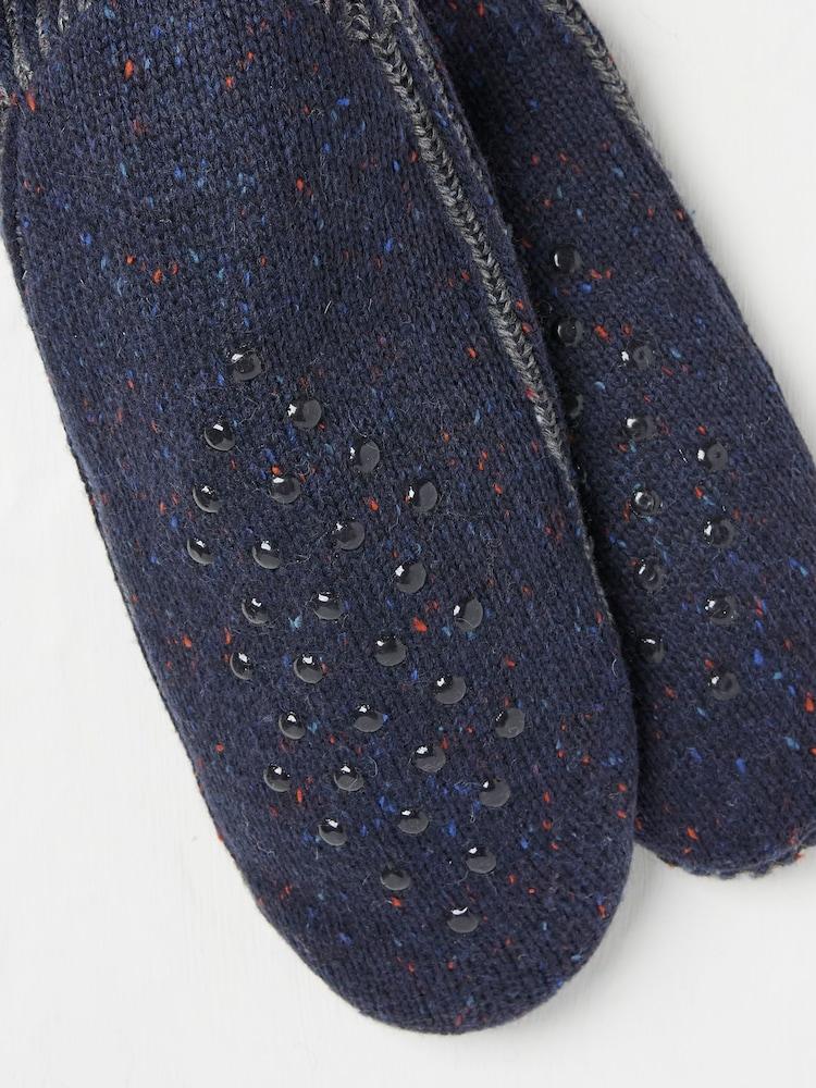 fat face Navy Mens Striped Bedsocks