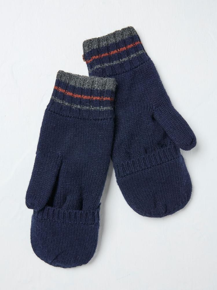 Fat Face Navy Overflap Gloves