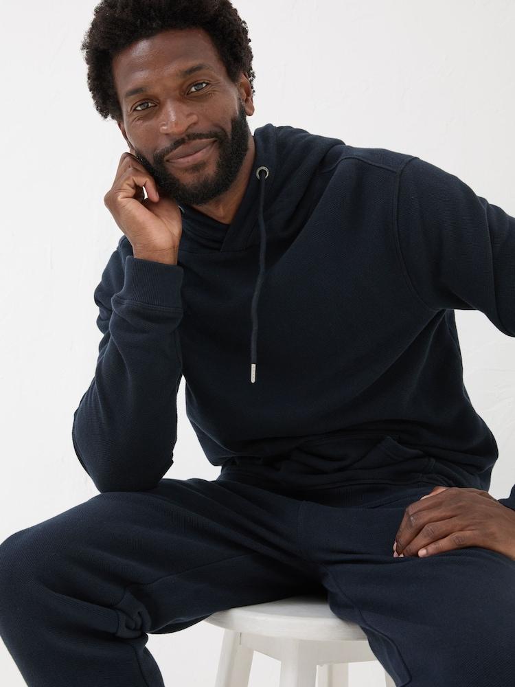 Fat Face Navy Pique Hoodie