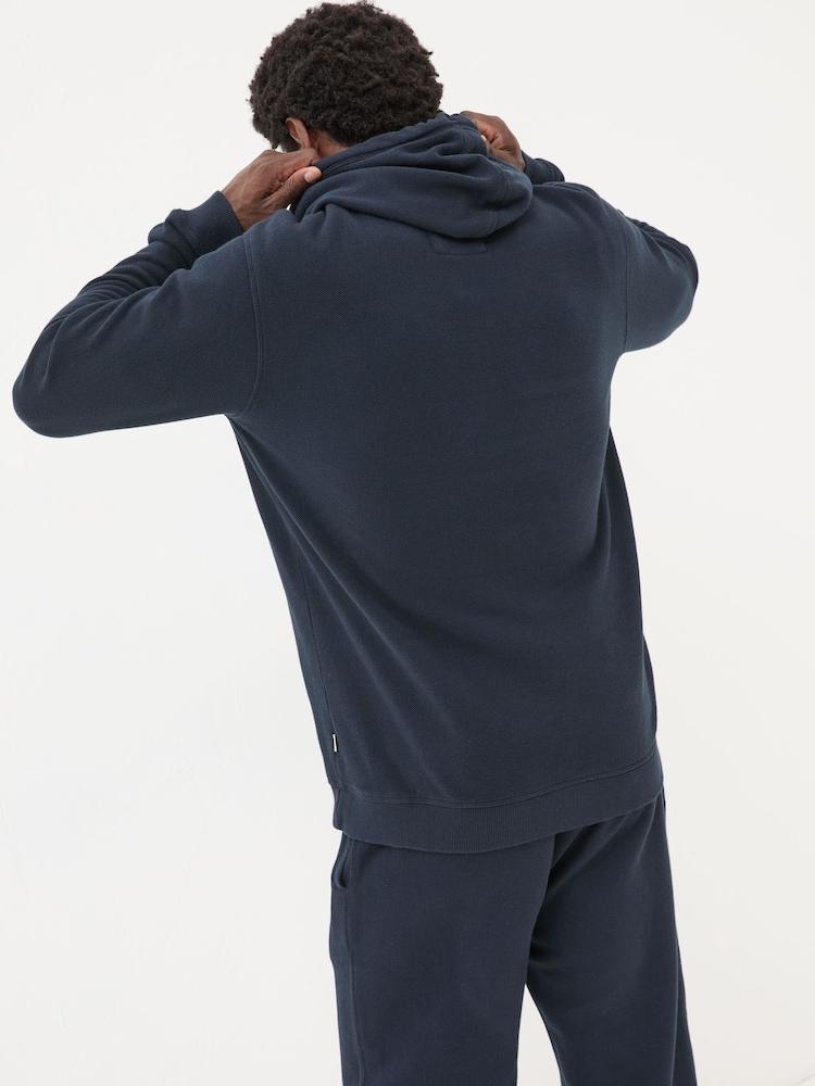 Fat Face Navy Pique Hoodie
