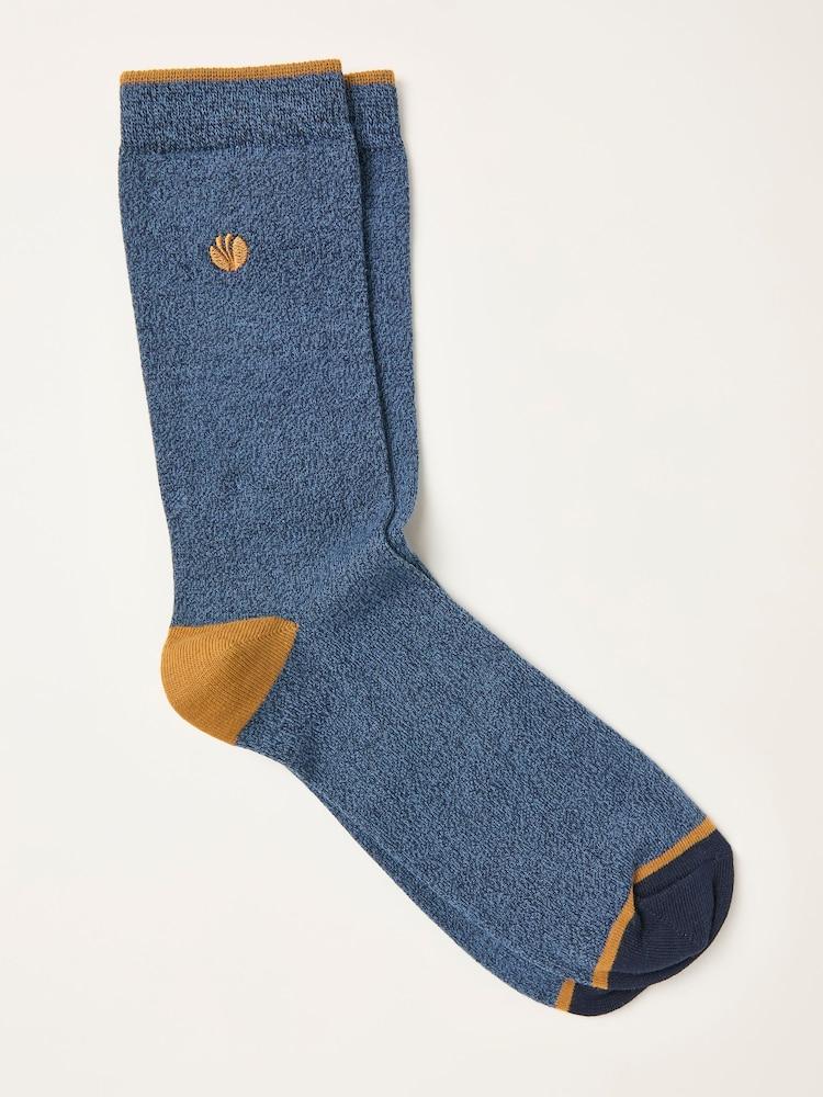 Fat Face Navy Plain Socks