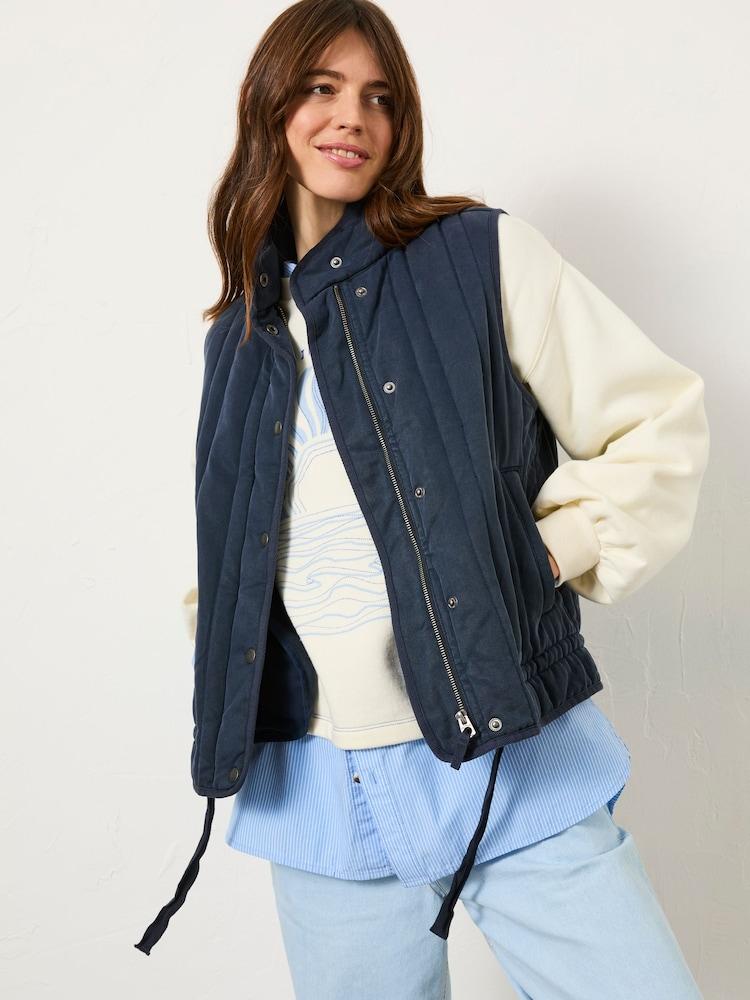 Fat Face Navy Quilted Gilet