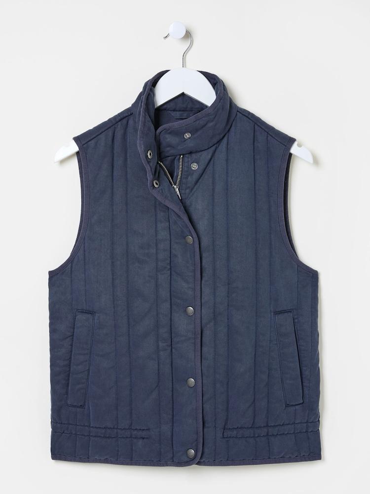 fat face Navy Quilted Gilet