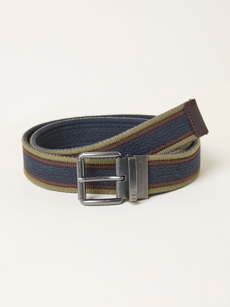 Fat Face Navy Reversible Webbing Belt