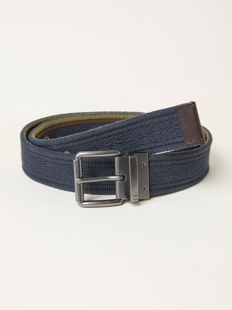 Fat Face Navy Reversible Webbing Belt