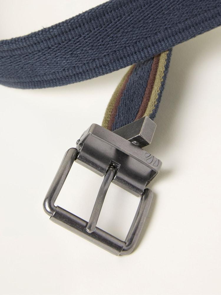 fat face Navy Reversible Webbing Belt