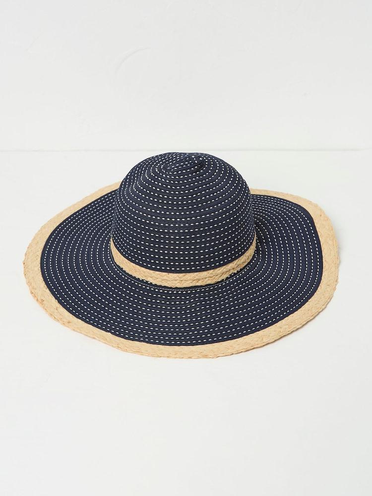 Fat Face Navy Ribbon Floppy Sun Hat