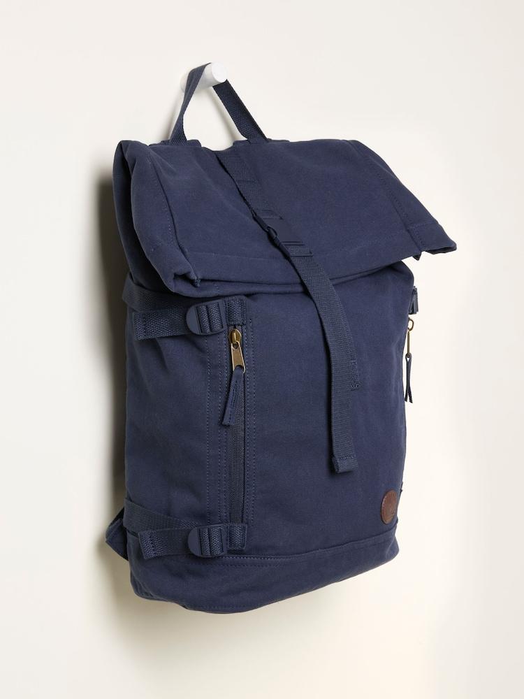 fat face Navy Roll Top Backpack