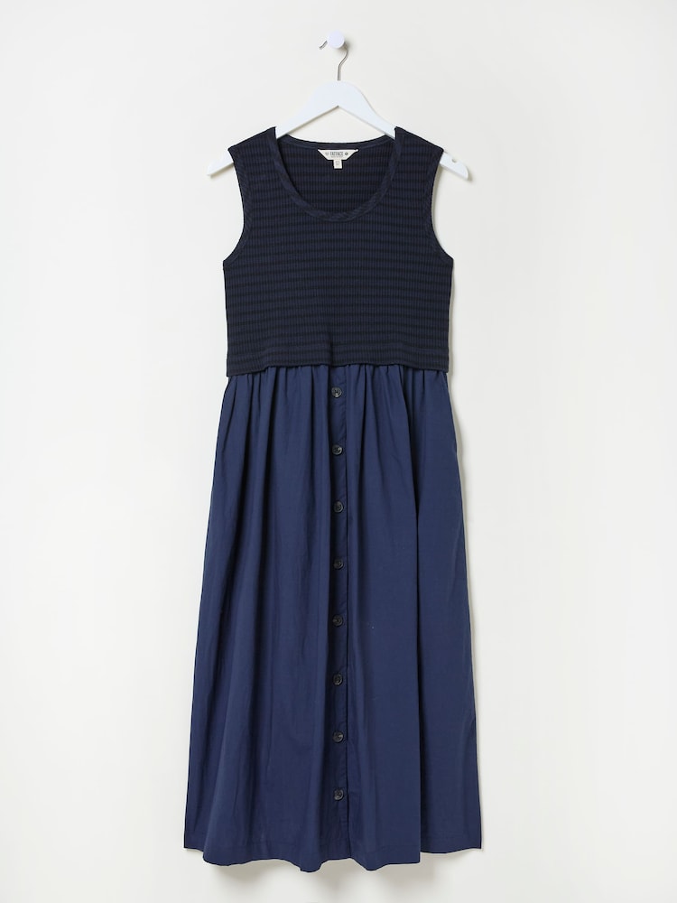 fat face Navy Sal Midi Dress