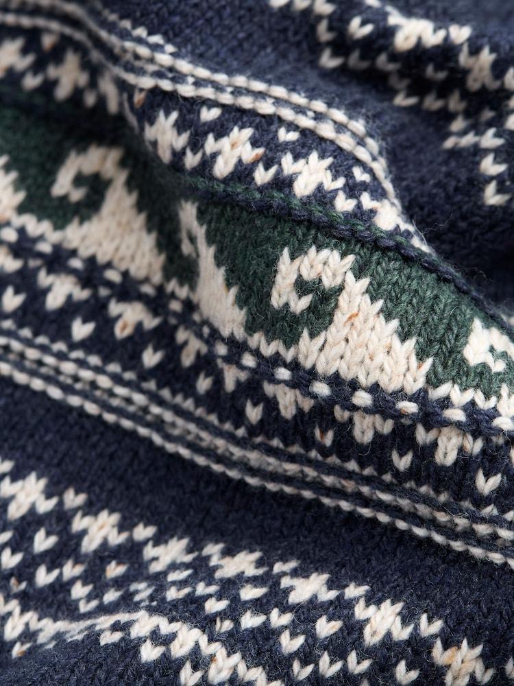 fat face Navy Shelter Wave Jumper