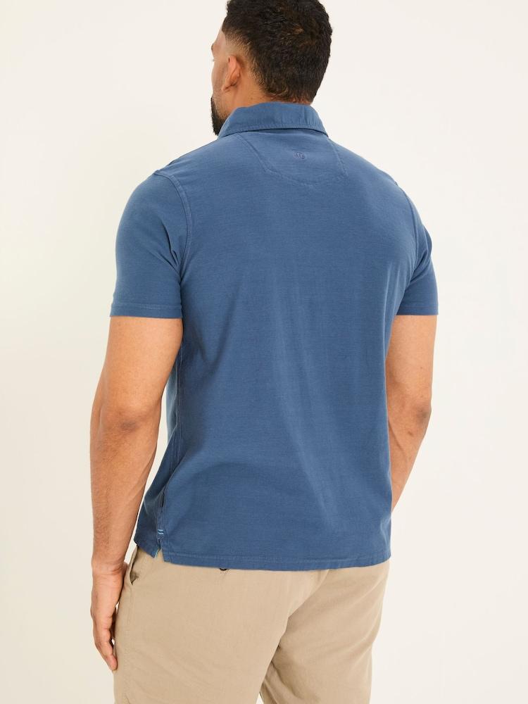 Fat Face Navy Short Sleeve Chest Stripe Polo