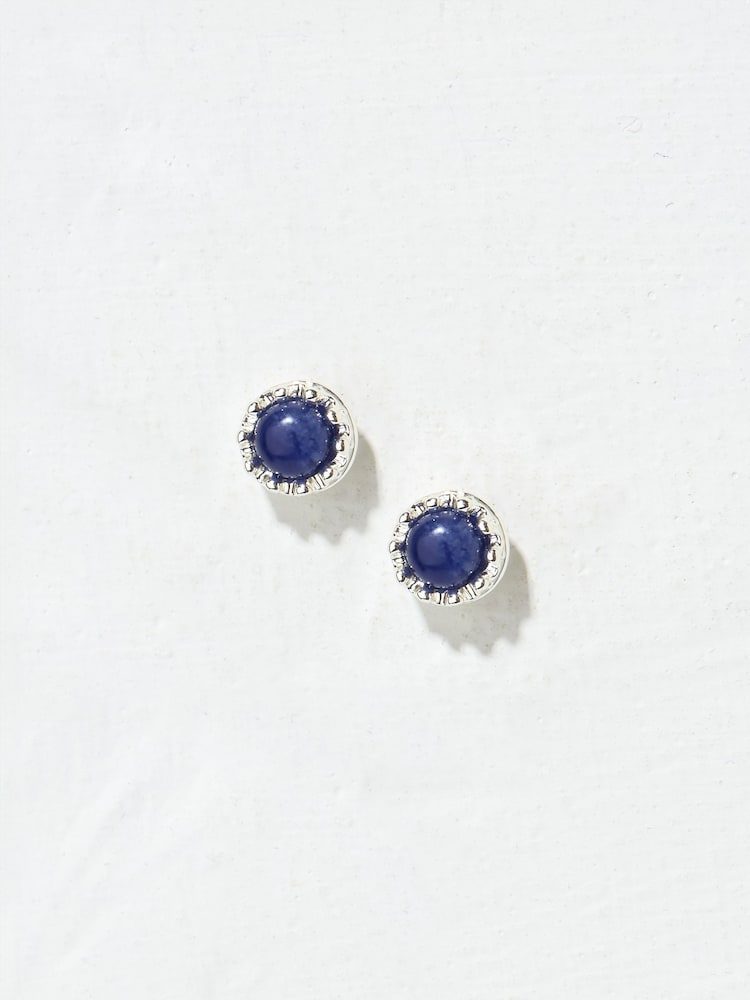 Fat Face Navy Stone Stud Earrings