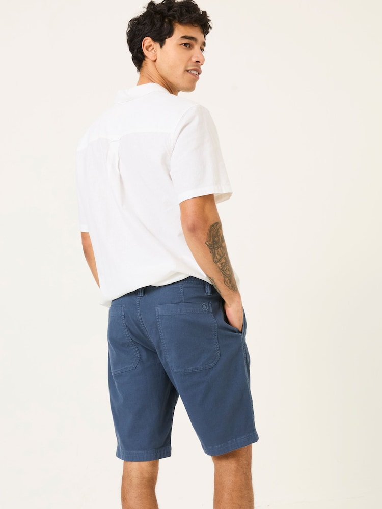 Fat Face Navy Stow Garment Dye Shorts