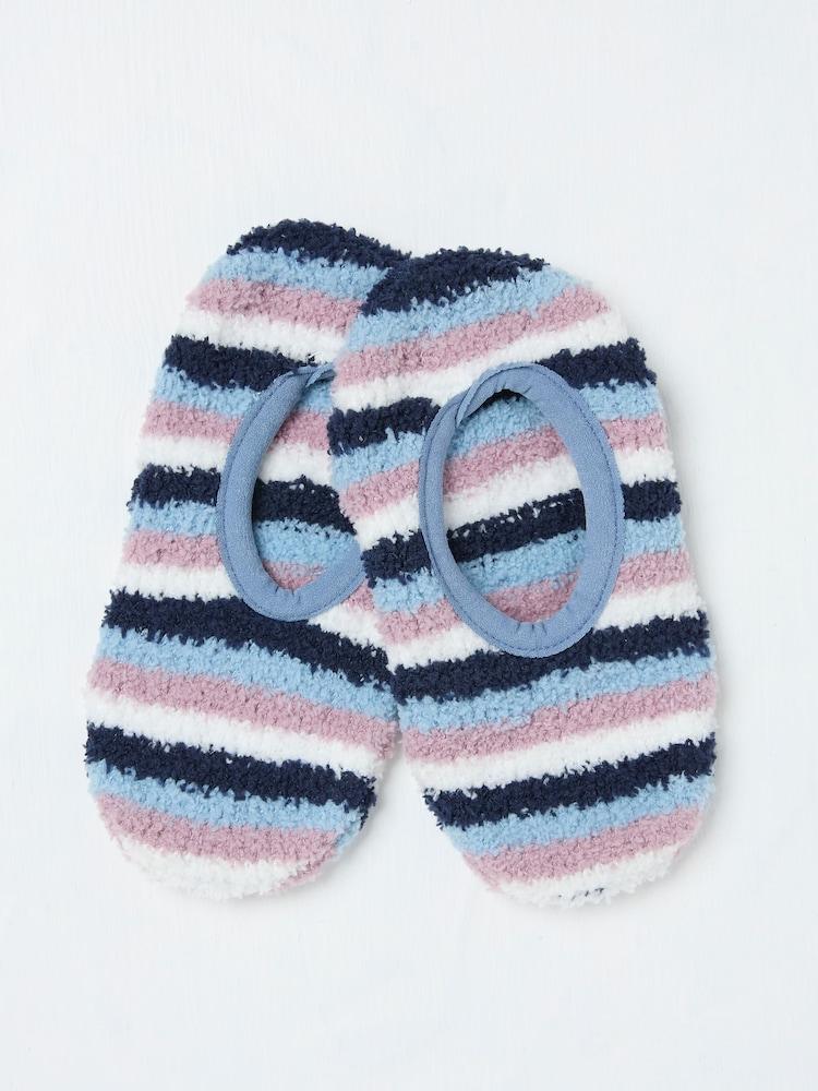 Fat Face Navy Stripe Slipper Socks