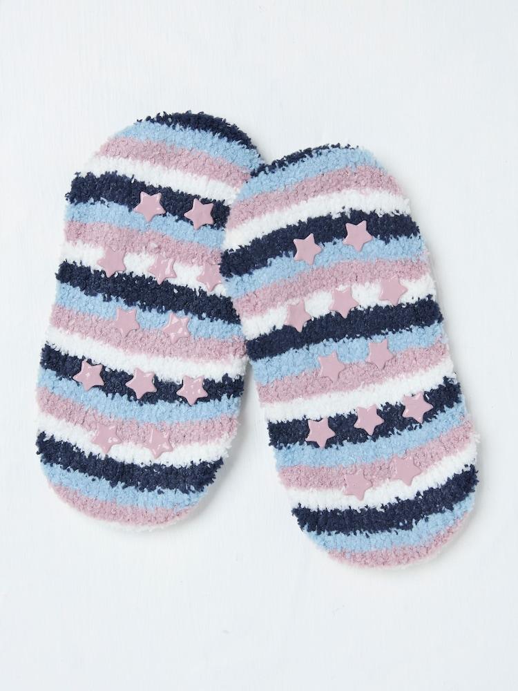 Fat Face Navy Stripe Slipper Socks