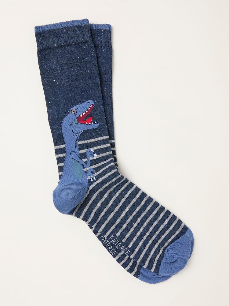 Fat Face Navy T-Rex Socks