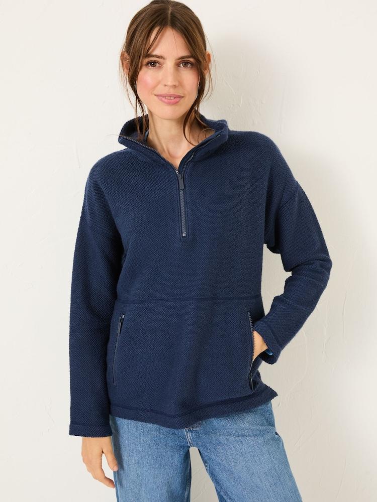 Fat Face Navy Thea Half Neck Sweatshirt