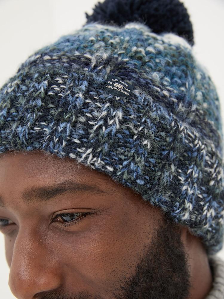 fat face Navy Truro Bobble Hat