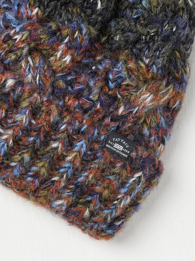 fat face Navy Twist Colourblock Beanie