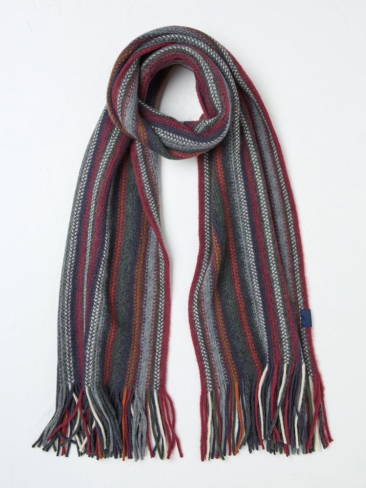 Fat Face Navy Vertical Stripe Scarf