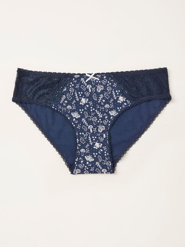 Fat Face Navy Woodland Print Classic Knickers