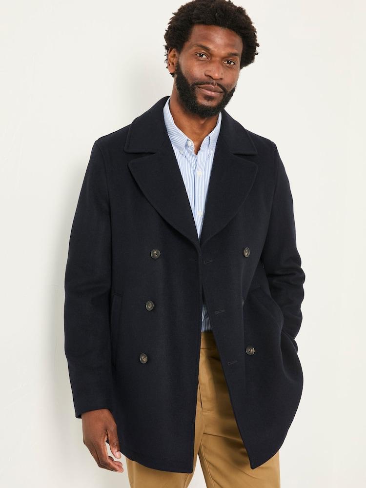 Fat Face Navy Wool Mix Peacoat